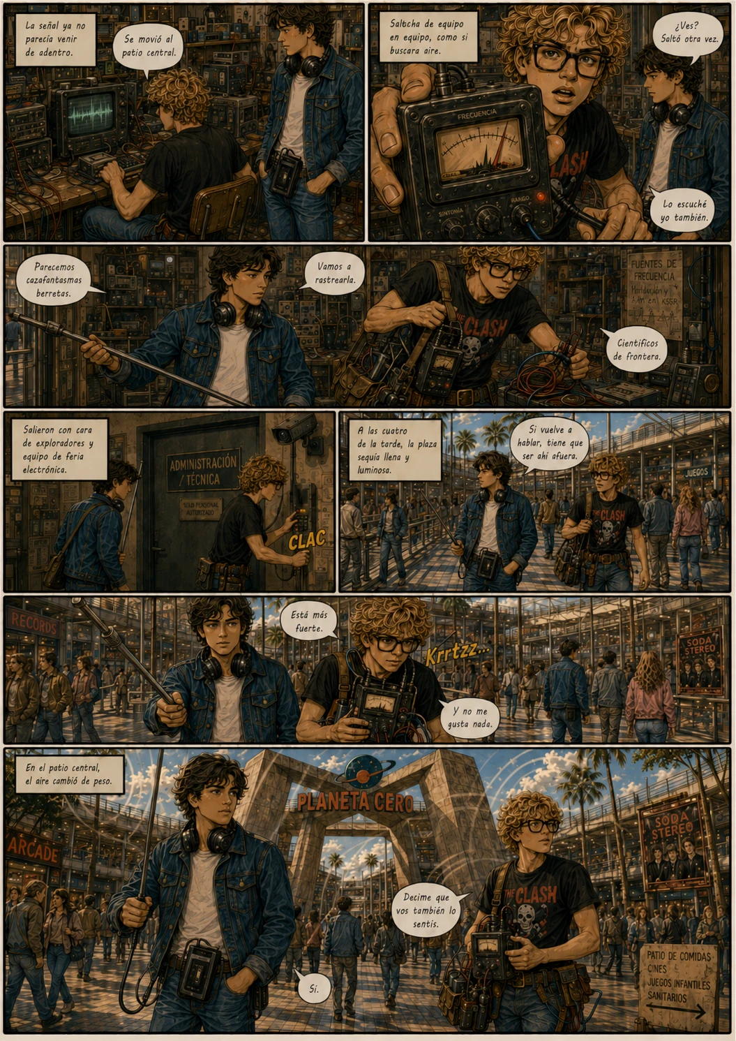 Planeta Cero, capítulo 1, página 8. Página completa del cómic.