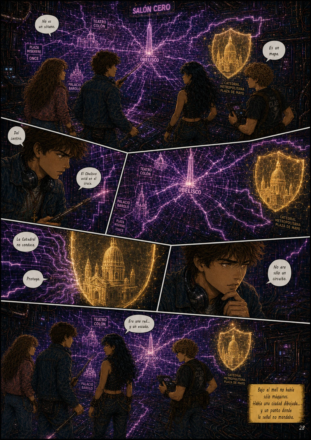 Planeta Cero, capítulo 1, página 28. Página completa del cómic.