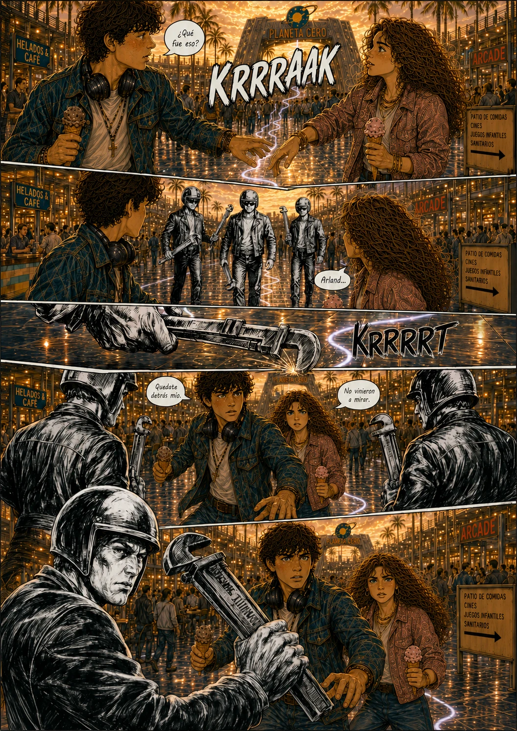 Planeta Cero, capítulo 1, página 47. Página completa del cómic.