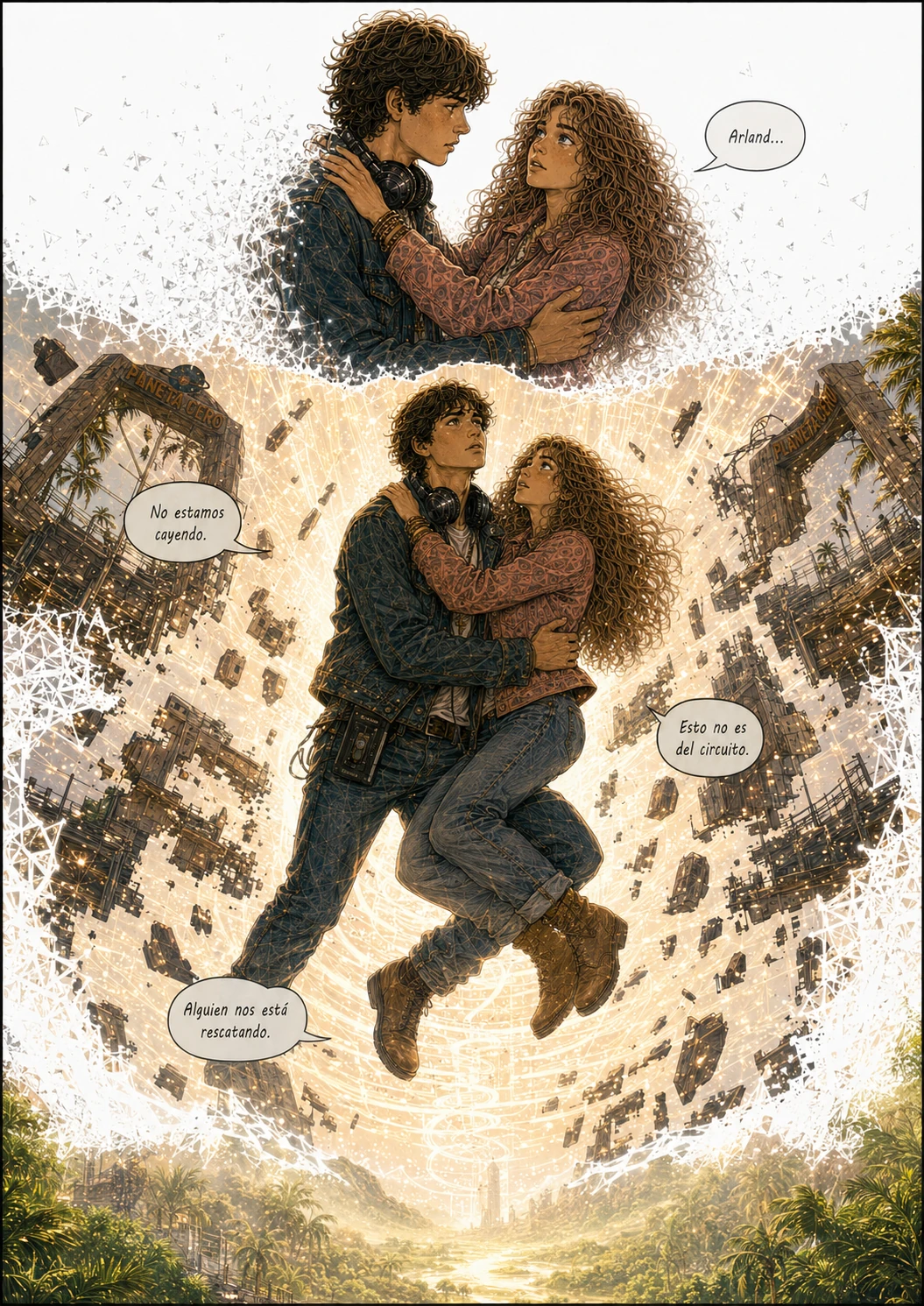 Planeta Cero, capítulo 1, página 54. Página completa del cómic.